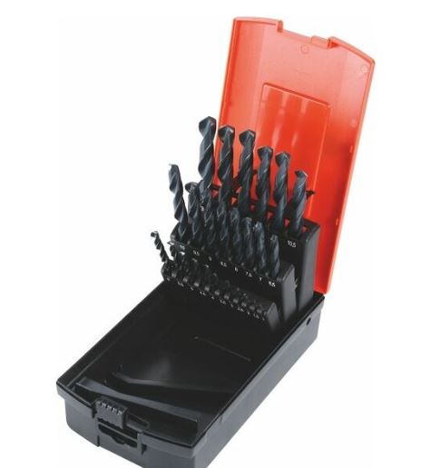 Juego de brocas espirales HSS n.º 114000 con caja, Sin revestimiento, Tipo: 1-13